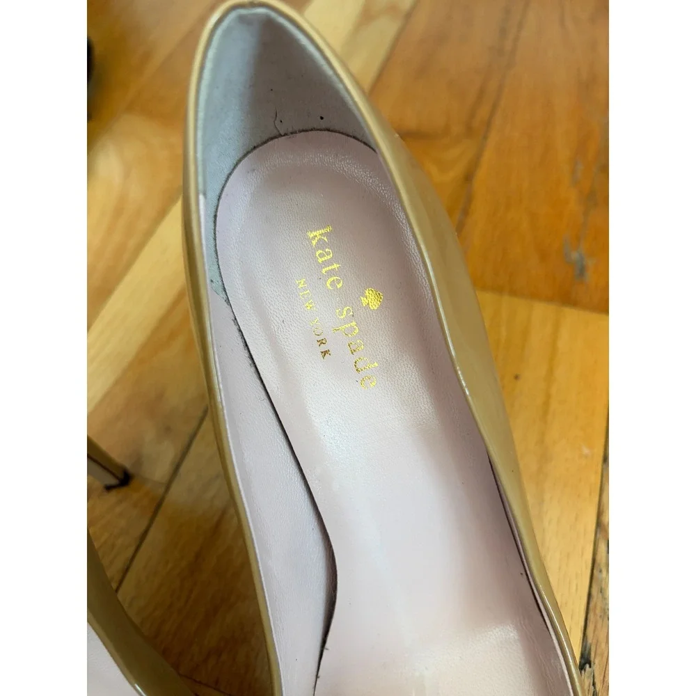 Kate‎ Spade Lori Platform Heels Pumps Camel Patent Leather Size 8